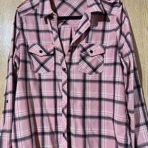 Pink Plaid button down